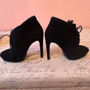 Lace Up Suede Booties by Guess